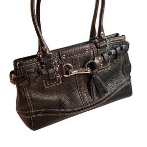 COPY - Coach Hampton Pebbled Leather Braided Tote Shoulder Bag